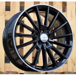 R17x7 5X100 ET 46 57.1 B5969 Black+Polished Lip (BLPL) For SKODA (P)