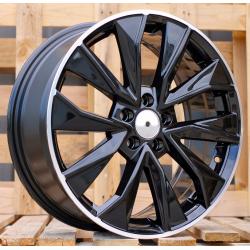 R17x7 5X112 ET 40 57.1 B5970 Black+Polished Lip (BLPL) For SKODA (K2)