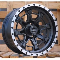 R17x9 5X127 ET M6 78.1 B5995 Black Half Matt+Polished Lip (BLHMPL) For 4X4 (R+P)