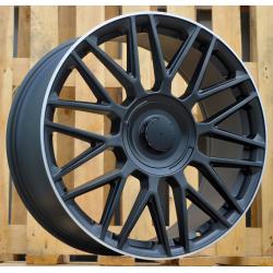 R20x9.5 5X112 ET 38 66.6 FE230 (Y0207) Black Half Matt+Polished Lip (BLHMPL) For MER (P2) (Rear+Front)