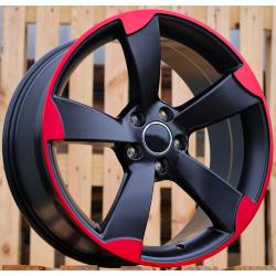R18x8 5X112 ET 45 66.5 BK217 (XF558) Black+Red Line (BR) For AUD (K4)