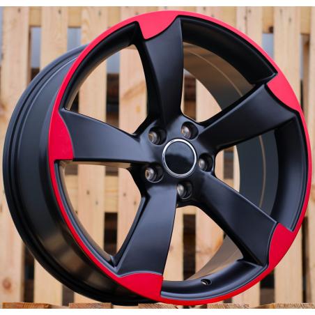 R18x8 5X112 ET 45 66.5 BK217 (XF558) Black+Red Line (BR) For AUD (K4)