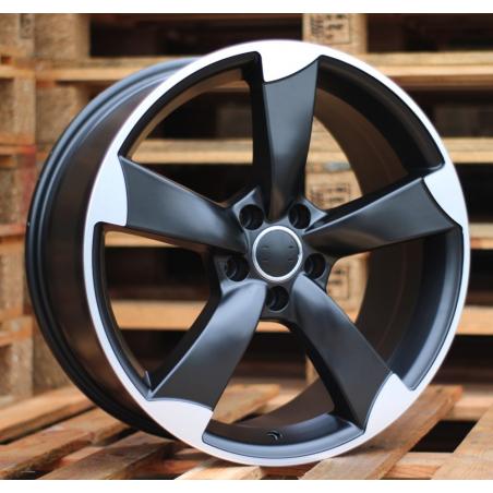 R18x8.5 5X112 ET 45 66.5 BK217 (BY939) Black Polished Half Matt (MBHM) For AUD (P+P1+K7)
