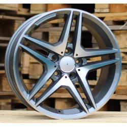 R17x8 5X112 ET 40 66.6 BK443 Grey Polished (MG) For MER (R) ((AKC 75 Eur))