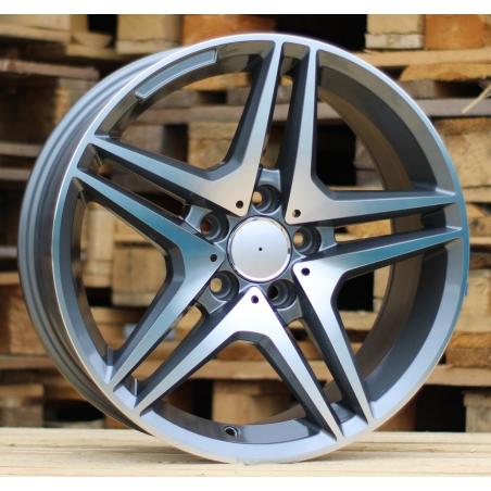 R17x8 5X112 ET 40 66.6 BK443 Grey Polished (MG) For MER (R) ((AKC 75 Eur))
