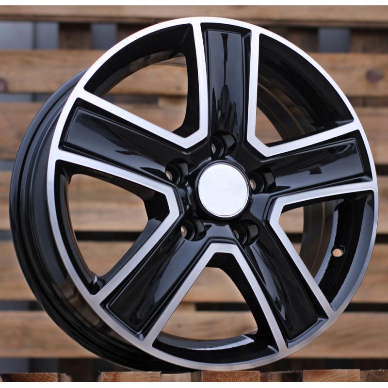R16x6.5 5X120 ET 45 65.1 BK473 Black Polished (MB) For VW (P2+R) (4x4 (max 1250kg)) R16x6.5 5X120 ET 45 65.1 BK473 Black Polished (MB) For VW (P2+R) (4x4 (max 1250kg))