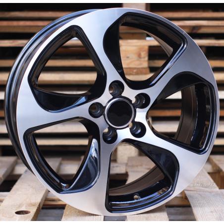R17x7.5 5X100 ET 40 66.5 BK742 Black Polished (MB) For AUD (K2) ((AKC 65 Eur))