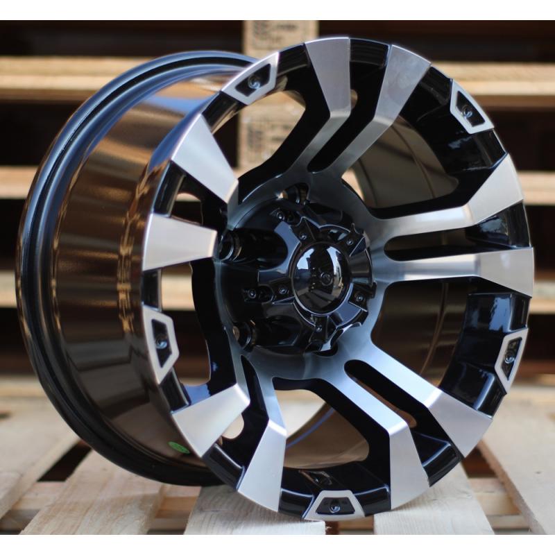 R15x8 6X139.7 ET M10 110.1 BK859 Black Polished (MB) For 4X4 (R) R15x8 6X139.7 ET M10 110.1 BK859 Black Polished (MB) For 4X4 (R)