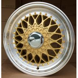 R17x7.5 8X100/108 ET 35 73.1 BY479 (XF135) Gold+Polished (YP) For RACIN (R) (Style BBS)