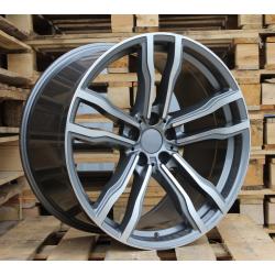 R21x10.5 5X120 ET 45 74.1 BY588 (DLJ588) Grey Polished+Powder Coating (MGPC) For BMW (P1) ())