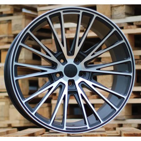 R20x8.5 5X112 ET 26 66.6 HX040 Black Polished Half Matt+Powder Coating (MBHMPC) For HAXER (P1) ())