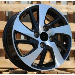 R14x5.5 4X100 ET 45 54.1 F0458 (LU1543) Black Polished (MB) For TOYOT (R+Z)