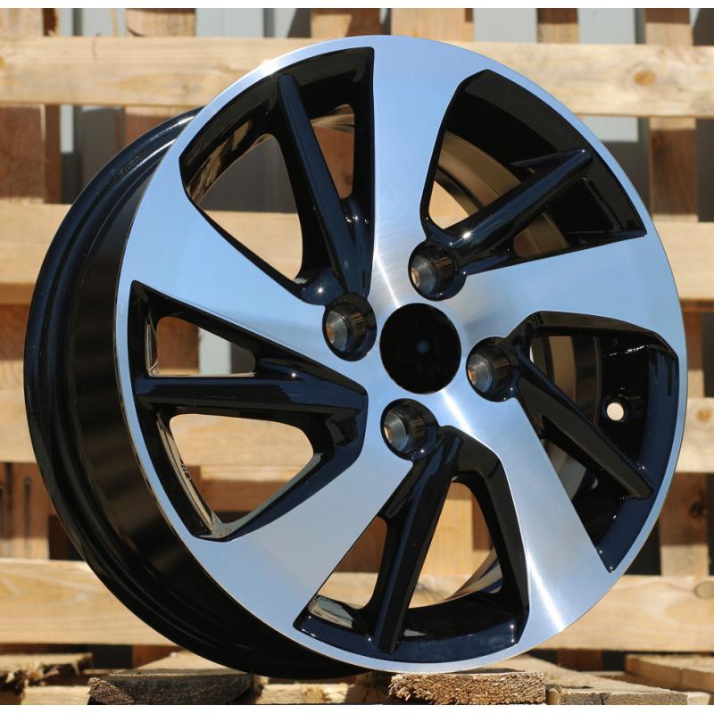 R14x5.5 4X100 ET 45 54.1 F0458 (LU1543) Black Polished (MB) For TOYOT (R+Z) R14x5.5 4X100 ET 45 54.1 F0458 (LU1543) Black Polished (MB) For TOYOT (R+Z)