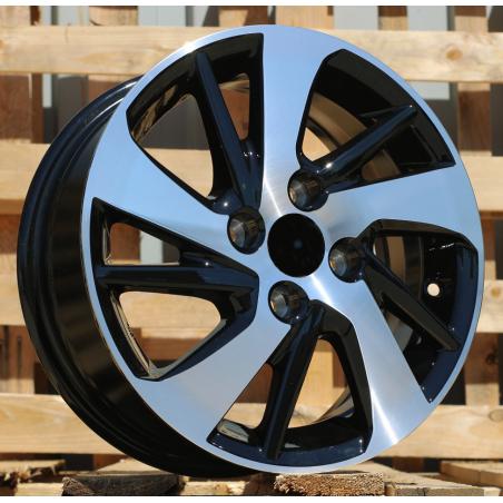 R14x5.5 4X100 ET 45 54.1 F0458 (LU1543) Black Polished (MB) For TOYOT (R+Z)