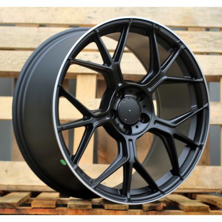 R19x9.5 5X112 ET 45 66.5 FBX120 Black+Polished Lip (BLPL) For MER (K3) (HYBRID FORGED Front+Rear)