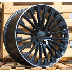 R18x8 5X112 ET 43 66.6 FBX132 Black Half Matt+Polished Lip (BLHMPL) For MER (Z5) (HYBRID FORGED)
