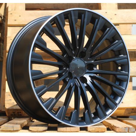 R18x8 5X112 ET 43 66.6 FBX132 Black Half Matt+Polished Lip (BLHMPL) For MER (Z5) (HYBRID FORGED)