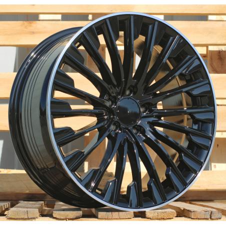 R19x8.5 5X112 ET 40 66.6 FBX132 Black+Polished Lip (BLPL) For MER (Z5) (HYBRID FORGED Rear+Front)