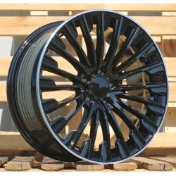 R19x9.5 5X112 ET 45 66.6 FBX132 Black+Polished Lip (BLPL) For MER (Z5) (HYBRID FORGED Rear+Front)