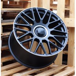 R21x11 5X112 ET 55 66.6 FE230 Black half matt+Polished lip+Engraved Cap (BLHMPLG) For MER (P) (Rear+Front (Graver caps) For New 