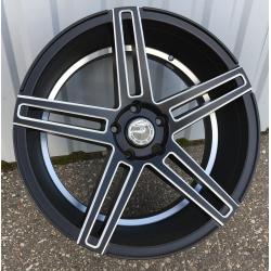 R20x8.5 5X120 ET 35 74.1 H5249 (G526) Black Half Matt+Polished Lip (BLHMPL) For RACIN (K7) ((AKC 115 Eur)Milling (Rear+Front))