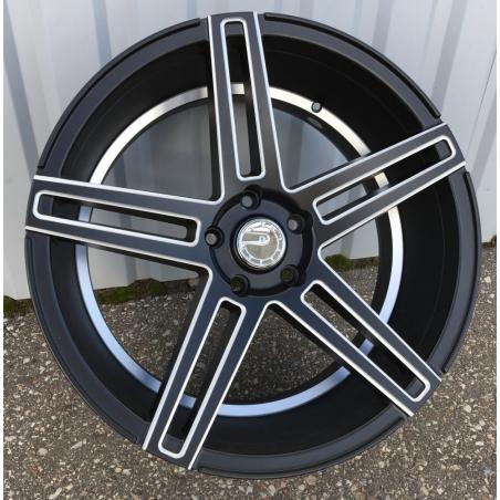 R20x8.5 5X120 ET 35 74.1 H5249 (G526) Black Half Matt+Polished Lip (BLHMPL) For RACIN (K7) ((AKC 115 Eur)Milling (Rear+Front))