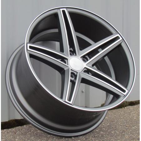 R18x9 5X120 ET 35 72.6 QC521 Grey Polished Half Matt (MGHM) For RACIN (K4) ((Rear+Front) Style Vossen (AKC 75 Eur))