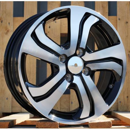 R15x6 4X100 ET 53 56.1 L1236 Black Polished (MB) For HOND (P1)