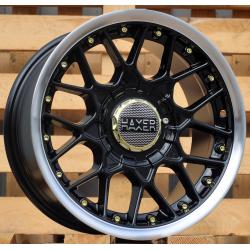 R15x8 8X100/114 ET 30 73.1 L1879 (HX025) Black+Polished Lip (BLPL) For HAXER (P1) ((AKC 60 Eur))