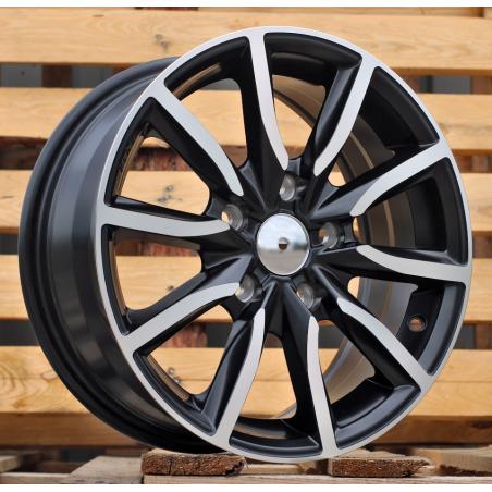 R15x6.5 5X114.3 ET 40 67.1 LU263 Black Polished Half Matt (MBHM) For RACIN (P1)