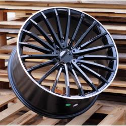 R21x10 5X112 ET 40 66.6 MR532 (BY1779) Black+Polished Lip (BLPL) For MER (Z1) (Rear+Front)