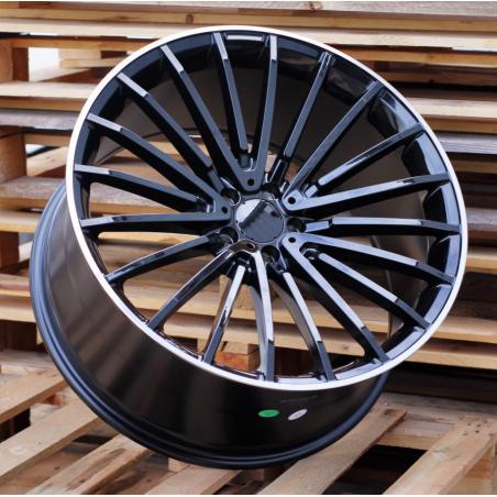 R21x10 5X112 ET 40 66.6 MR532 (BY1779) Black+Polished Lip (BLPL) For MER (Z1) (Rear+Front)
