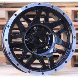 R15x8 6X139.7 ET 0 110.1 Q1509 Black+Polished Lip (BLPL) For 4X4 (P)