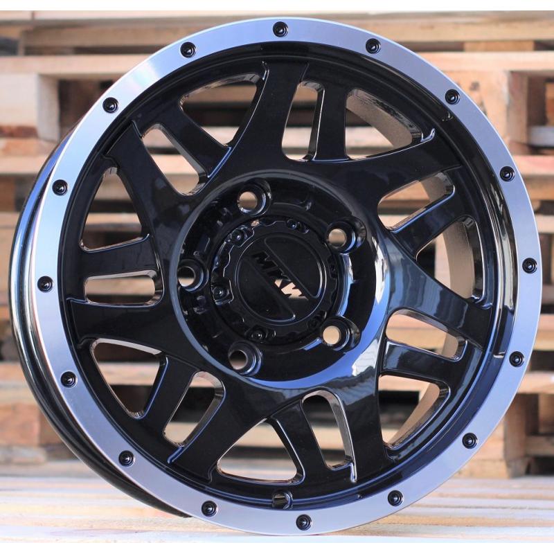 R15x8 6X139.7 ET 0 110.1 Q1509 Black+Polished Lip (BLPL) For 4X4 (P) R15x8 6X139.7 ET 0 110.1 Q1509 Black+Polished Lip (BLPL) For 4X4 (P)