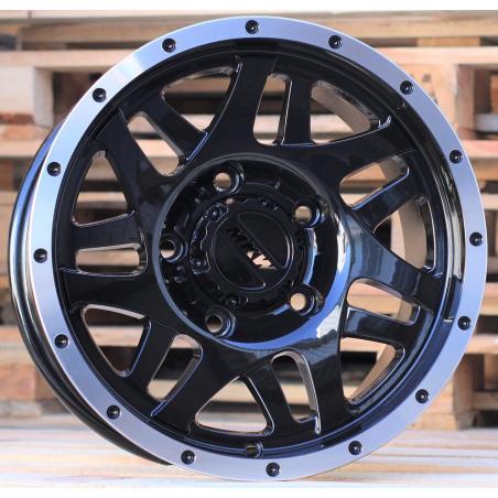 R15x8 6X139.7 ET 0 110.1 Q1509 Black+Polished Lip (BLPL) For 4X4 (P)