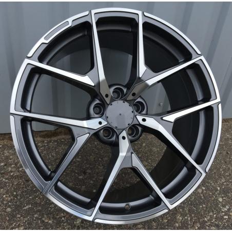 R20x9.5 5X112 ET 35 66.6 XE137 (BY1225) Grey Polished (MG) For MER (P) (Rear+Front (AKC 120 Eur))