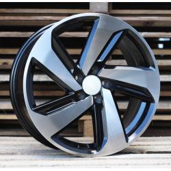 R17x7.5 5X100 ET 45 57.1 XE271 (BK5503) Black Polished (MB) For VW (P) ((AKC 65 Eur))