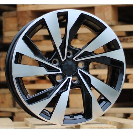 R15x6 5X100 ET 40 57.1 XE277 Black Polished (MB) For VW (P2)