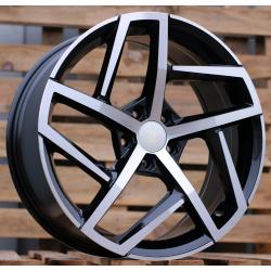 R19x8 5X112 ET 45 57.1 XE442 (BK5717) Black Polished (MB) For VW (K4) ((AKC 85 Eur))