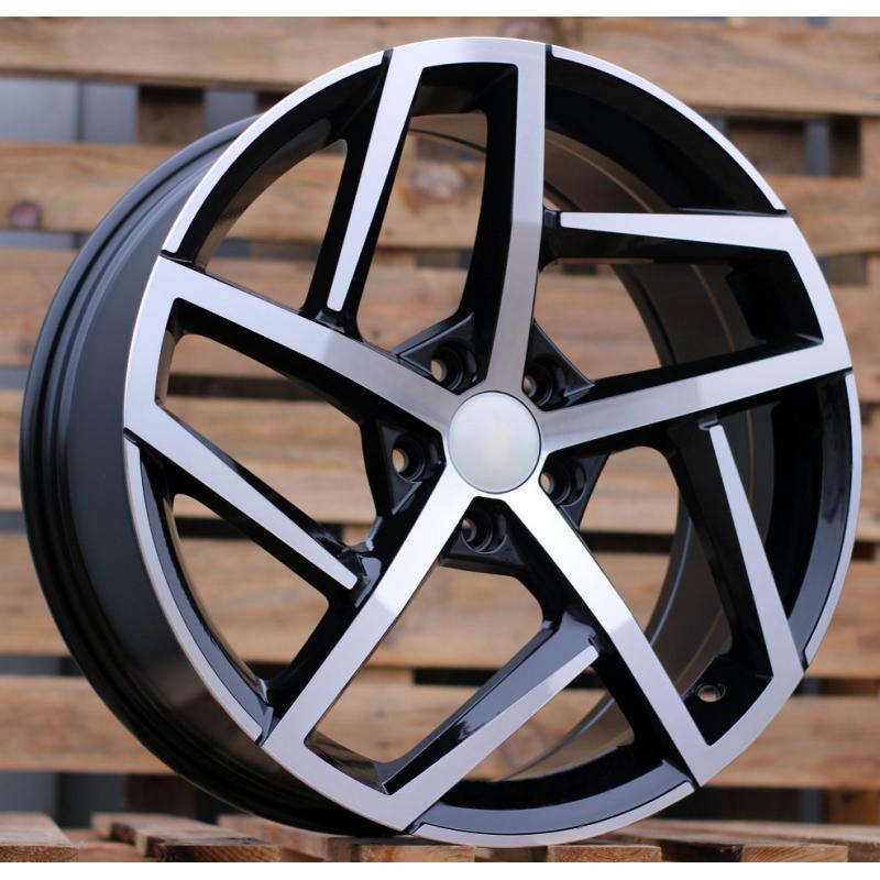 R19x8 5X112 ET 45 57.1 XE442 (BK5717) Black Polished (MB) For VW (K4) ((AKC 85 Eur)) R19x8 5X112 ET 45 57.1 XE442 (BK5717) Black Polished (MB) For VW (K4) ((AKC 85 Eur))