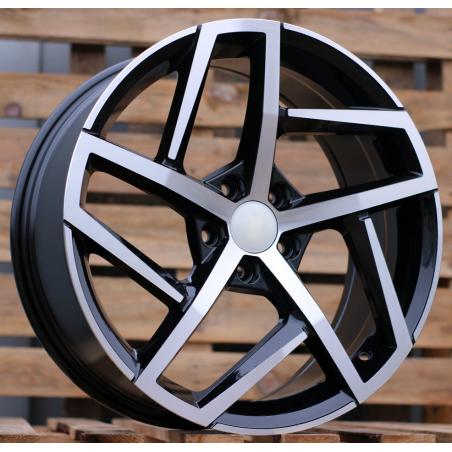 R19x8 5X112 ET 45 57.1 XE442 (BK5717) Black Polished (MB) For VW (K4) ((AKC 85 Eur))