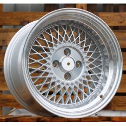 R16x8 4X100 ET 25 73.1 XF098 Polished Silver (MS) For RACIN (R) (REAR+FRONT STYLE BBS)