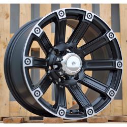 R17x8.5 6X139.7 ET 0 110.1 Y0210 Black Half Matt+Polished Lip (BLHMPL) For 4X4 (R)