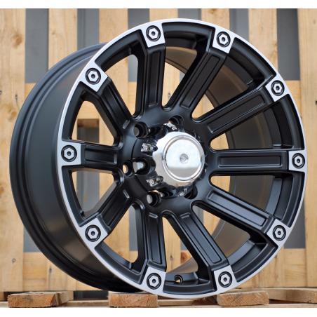 R17x8.5 6X139.7 ET 0 110.1 Y0210 Black Half Matt+Polished Lip (BLHMPL) For 4X4 (R)