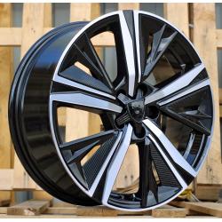 R17x7 4X108 ET 25 65.1 Y1187 (LU2402) Black Polished (MB) For PEUG (P1) (NEW Design Carved Spokes)