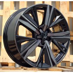 R17x7 4X108 ET 25 65.1 Y1187 (LU2402) Black+Tinted Face (BLTF) For PEUG (P1) (NEW Design Carved Spokes)