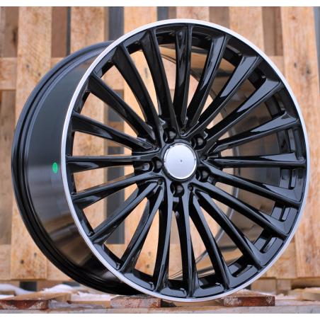 R20x8.5 5X112 ET 34.5 66.6 Y5909B Black+Polished Lip (BLPL) For MER (K4+P2) (Rear+Front)