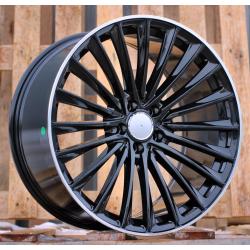 R20x8.5 5X112 ET 40 66.6 Y5909B Black+Polished Lip (BLPL) For MER (K4) (Rear+Front)
