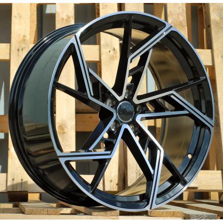 R22x10 5X112 ET 20 66.5 I5611 Black Polished (MB) For AUD (P2) (New ABT Style)