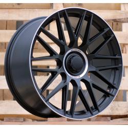 R21x10 5X112 ET 40 66.6 Y0207 Black Half Matt+Polished Lip (BLHMPL) For MER (Z4) (Rear+Front)